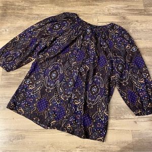 Purple Paisley Banana Republic Button Up Long Sleeve Top